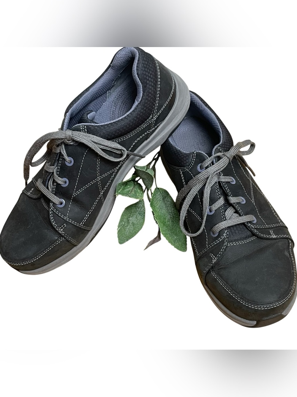 Ahnu Shoes WMNS Taraval Dk Gray/Gray Leather Lace Up Comfort Travel Shoes 7.5